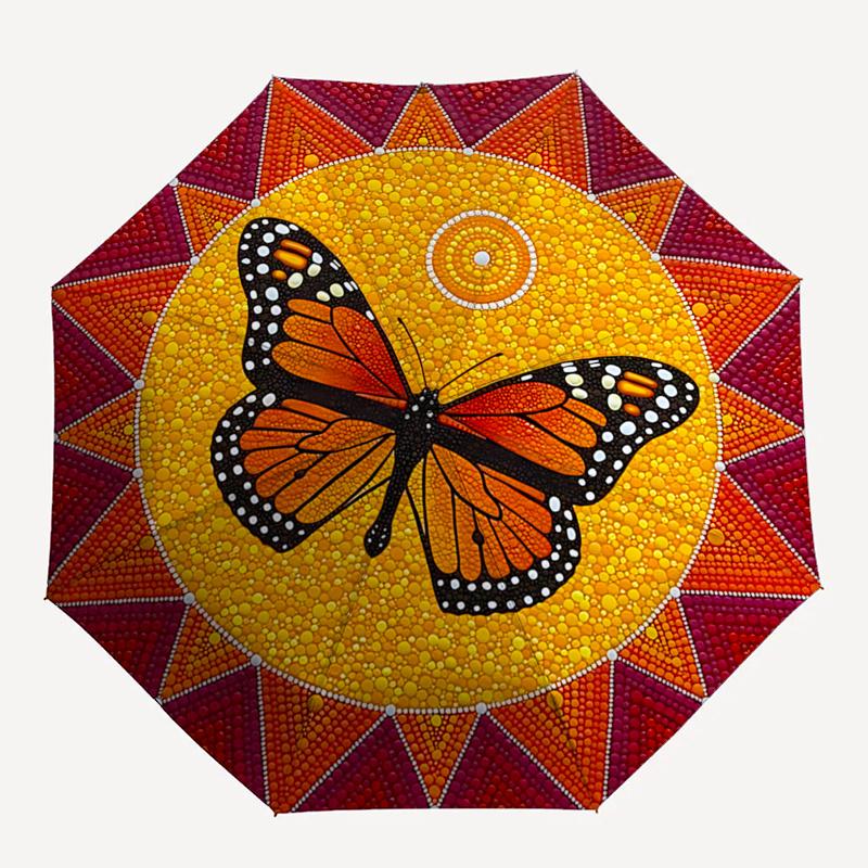 Monarch Butterfly Sun Mandala Artwork:Unique Design for Automatic Opening/Closing Umbrella,Portable Folding Design with 8 Bone Iron Frame,
Monarch Butterfly Sun Mandala Artwork:Unique Design for Automatic Opening/Closing Umbrella,Portable Folding Design with 8 Bone Iron Frame,