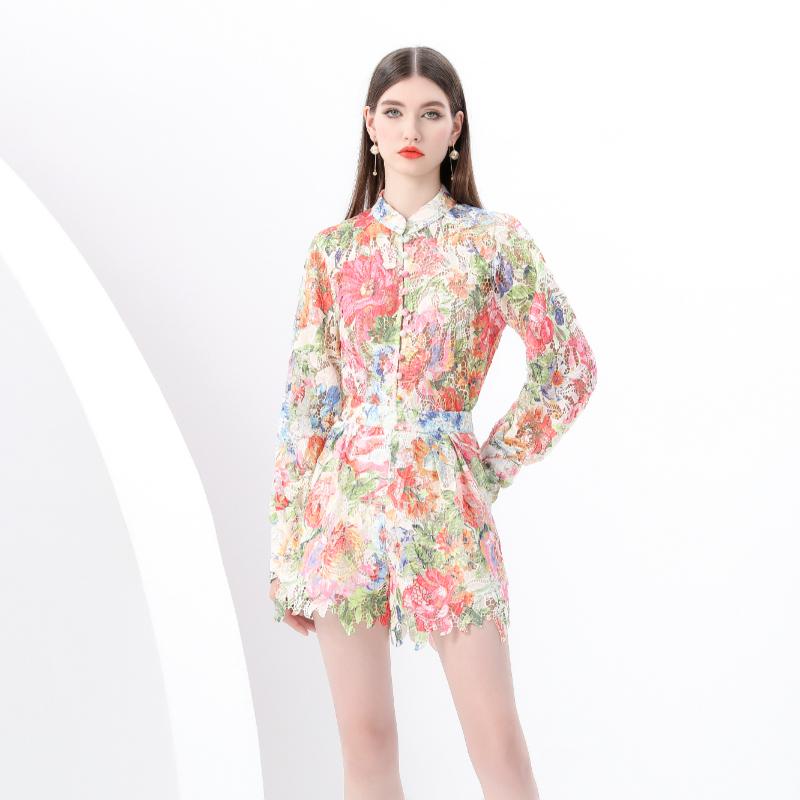 Spring Summer Women Print Lace Embroidery Two Piece Pant Set Lantern Sleeve Shirt Tops and Shorts Suit S
Spring Summer Women Print Lace Embroidery Two Piece Pant Set Lantern Sleeve Shirt Tops and Shorts Suit S