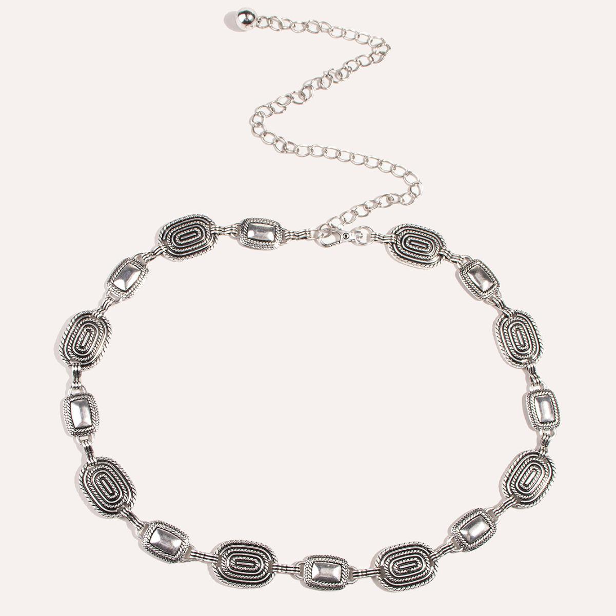 Элегантная ретро-резная металлическая цепочка на талию для женщин
Элегантная ретро-резная металлическая цепочка на талию для женщин