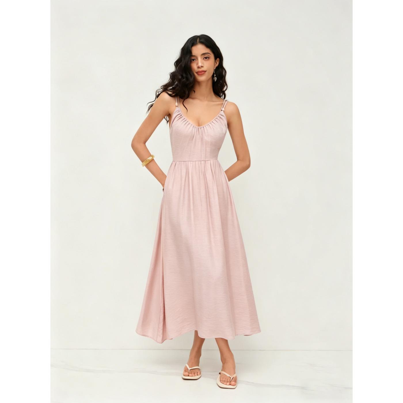 women s Spaghetti Strap Backless High Waist Midi Dress V Neck Summer Vacation A Line Sundress 3XL рожевий
women s Spaghetti Strap Backless High Waist Midi Dress V Neck Summer Vacation A Line Sundress 3XL рожевий