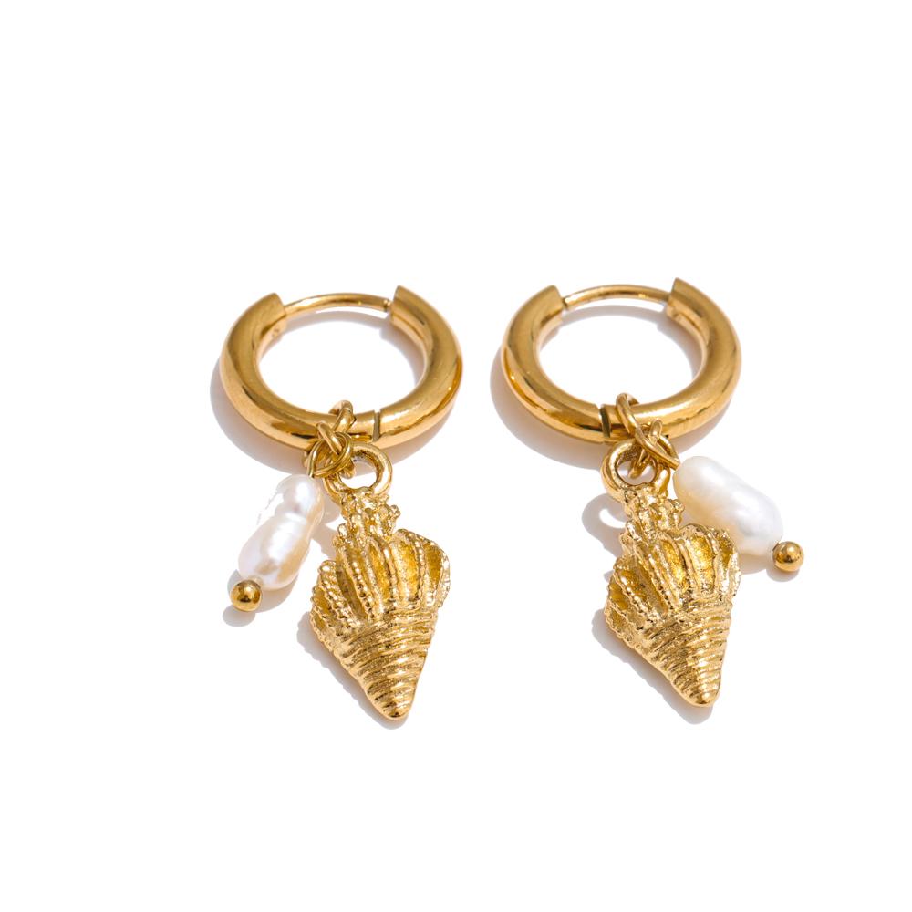Yhpup Ocean Style Natural Pearl Conch Shell Starfish Drop Summer Hoop Earrings for Women Stainless Steel Holiday Daily Jewelry
Yhpup Ocean Style Natural Pearl Conch Shell Starfish Drop Summer Hoop Earrings for Women Stainless Steel Holiday Daily Jewelry