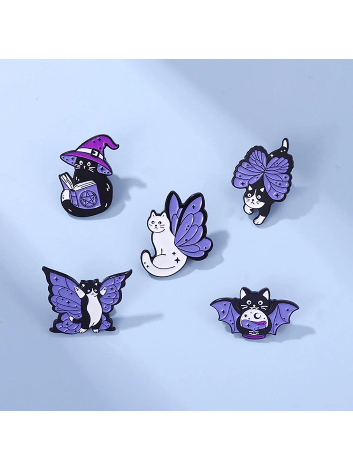 5 pieces of women s creative purple magic cat wizard hat series with metal badges for daily wear, bags,accessories, and brooches
5 pieces of women s creative purple magic cat wizard hat series with metal badges for daily wear, bags,accessories, and brooches