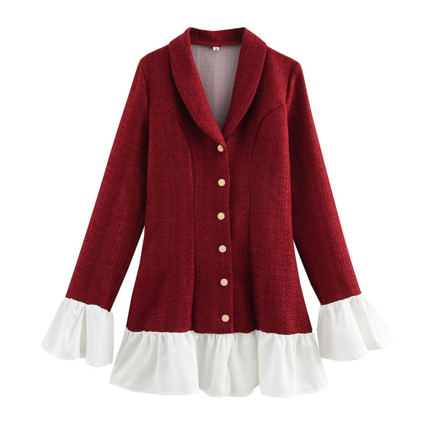 Женское твидовое платье в стиле колор-блок - Европейский и американский шик M красный
Женское твидовое платье в стиле колор-блок - Европейский и американский шик M красный