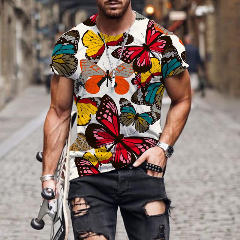 Summer Exquisite butterfly pattern TShirt Men Casual Short Sleeve Clothes Streetwear Oversized T-Shirt Hip Hop 3D Printed Tee M
Summer Exquisite butterfly pattern TShirt Men Casual Short Sleeve Clothes Streetwear Oversized T-Shirt Hip Hop 3D Printed Tee M