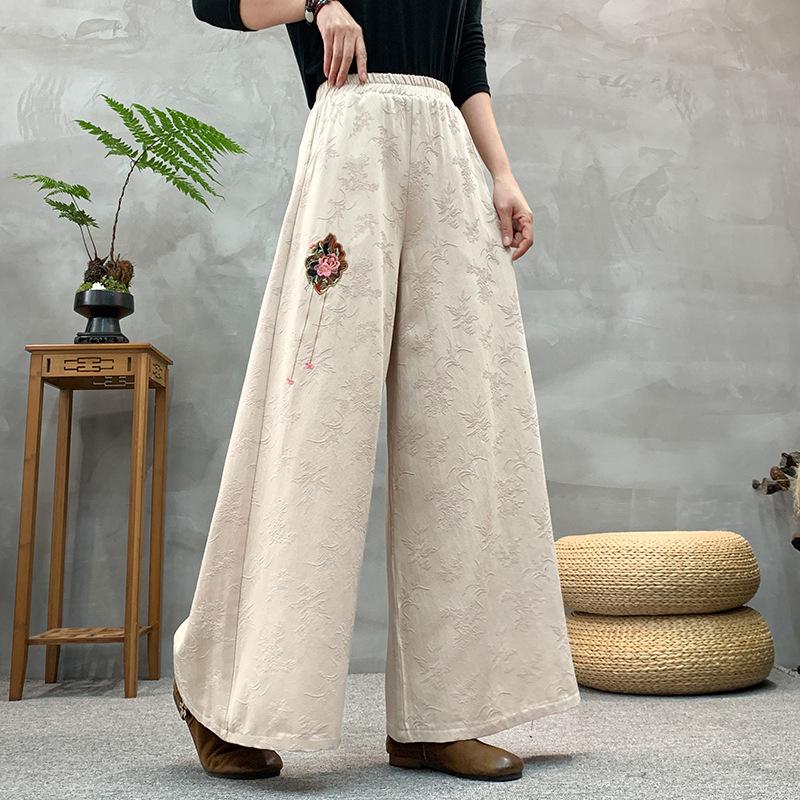 2025 Ethnic Style Embroidered Elastic Waist Cotton Linen Wide-Leg Pants Skirt 4XL for 140-155 catties кофейный
2025 Ethnic Style Embroidered Elastic Waist Cotton Linen Wide-Leg Pants Skirt 4XL for 140-155 catties кофейный