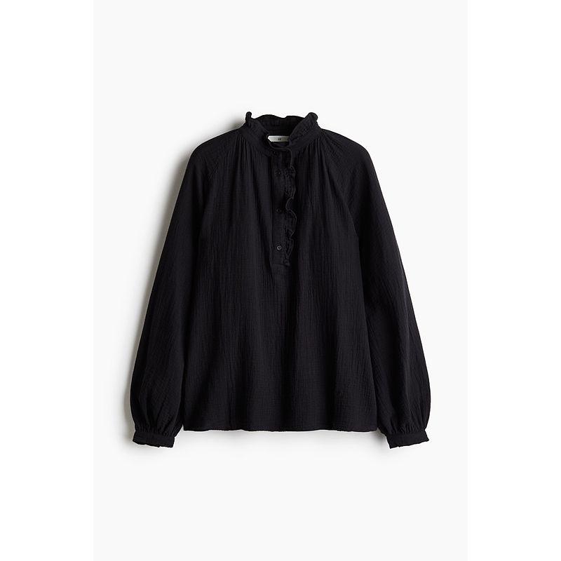 HM Women s Shirt Autumn Loose French Style Lace Collar Long Sleeve Pleated Cotton Fine Cloth Shirt Tops 1234159 Black 155/80(XS)
HM Women s Shirt Autumn Loose French Style Lace Collar Long Sleeve Pleated Cotton Fine Cloth Shirt Tops 1234159 Black 155/80(XS)