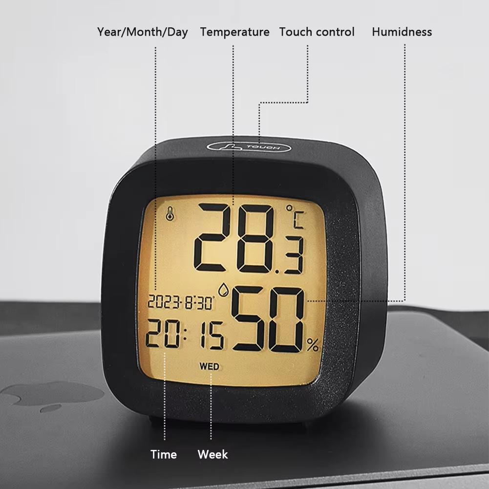Digital Alarm Clock with Backlight Battery Operated Temperature Humidity Monitor Alarm Clock 2205 Black
Digital Alarm Clock with Backlight Battery Operated Temperature Humidity Monitor Alarm Clock 2205 Black