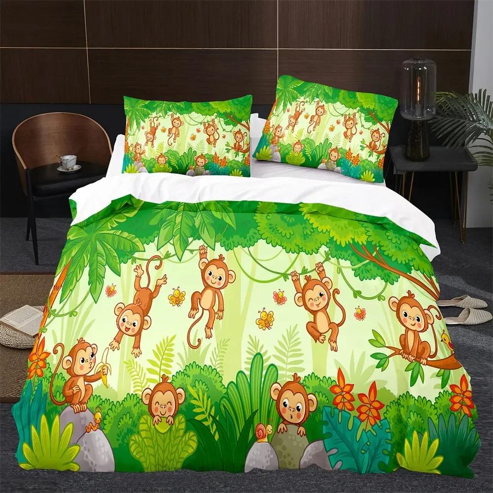 Monkey Duvet Cover King Queen Lovely Cartoon Animal Bedding Set For Kids Boy Girl Green Jungle Tree 2/3Pcs Polyester Quilt Cover 135x200cm 3pcs
Monkey Duvet Cover King Queen Lovely Cartoon Animal Bedding Set For Kids Boy Girl Green Jungle Tree 2/3Pcs Polyester Quilt Cover 135x200cm 3pcs