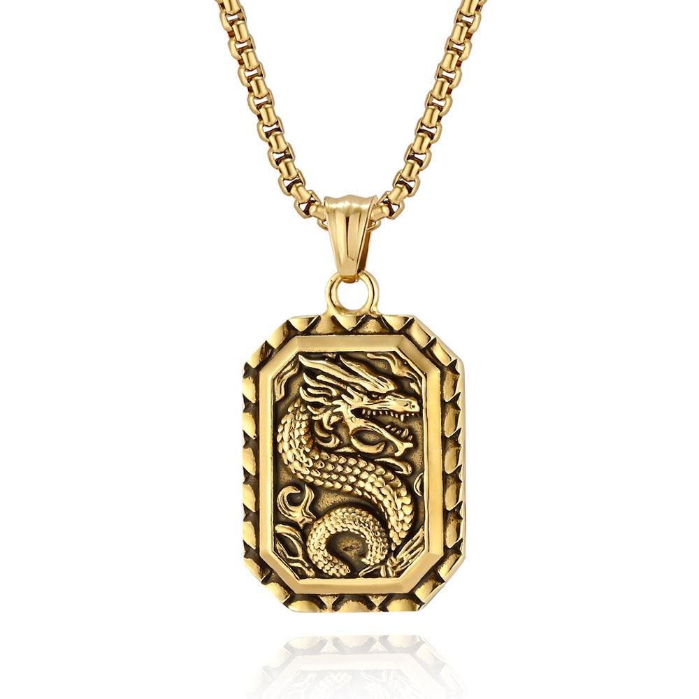 Retro Chinese Style Dragon-shaped Titanium Steel Necklace Niche Personality Men s Zodiac Year Dragon Head Pendant Sweater Chain
Retro Chinese Style Dragon-shaped Titanium Steel Necklace Niche Personality Men s Zodiac Year Dragon Head Pendant Sweater Chain