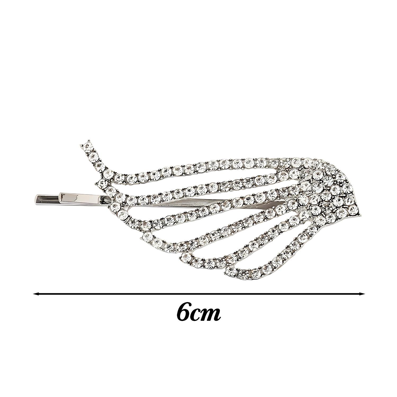 Fashionable Shiny Angel Wings Hairpin Rhinestone Silver Color Metal Hair Clips for Women Girls New Headwear Korean Accessories
Fashionable Shiny Angel Wings Hairpin Rhinestone Silver Color Metal Hair Clips for Women Girls New Headwear Korean Accessories