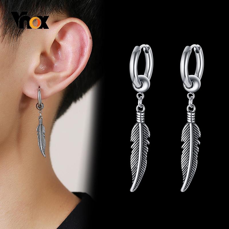 Vnox 1 Piece/Pair Feather Leaf Dangle Earrings for Women Men Jewelry,Stainless Steel Link Chain Drop Punk Ear Clip Accessory
Vnox 1 Piece/Pair Feather Leaf Dangle Earrings for Women Men Jewelry,Stainless Steel Link Chain Drop Punk Ear Clip Accessory