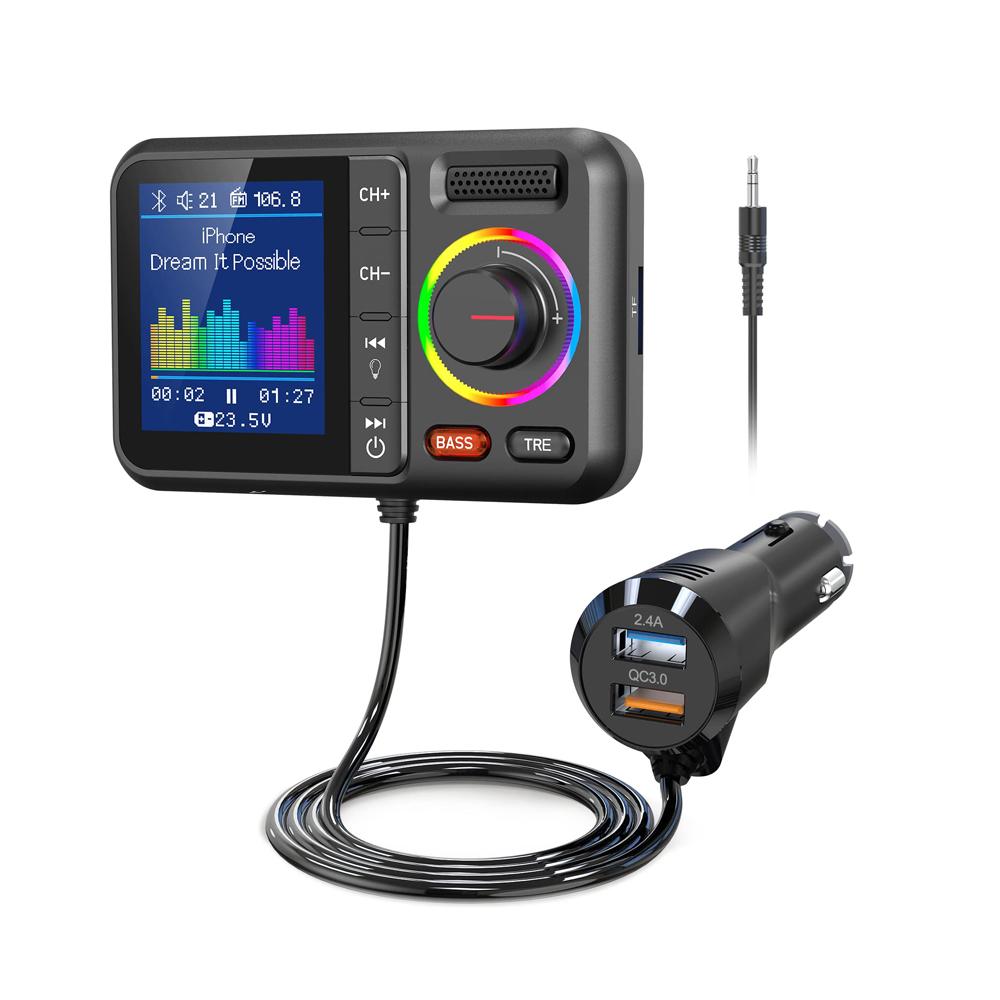 Wireless FM Transmitter 2.4A QC3.0 Dual USB Fast Charging Hands-Free Call Car AUX Adapter MP3 Music Player with Big Color Screen чорний
Wireless FM Transmitter 2.4A QC3.0 Dual USB Fast Charging Hands-Free Call Car AUX Adapter MP3 Music Player with Big Color Screen чорний