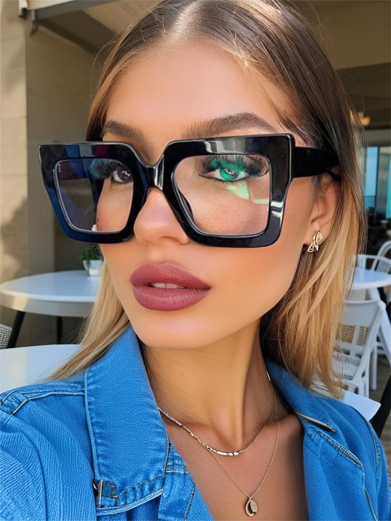 1PC Fashion Oversized Square Plastic Frame Women Clear Glasses For Men Daily Life Take Photo Eyeglasses Clothing Accessories.
1PC Fashion Oversized Square Plastic Frame Women Clear Glasses For Men Daily Life Take Photo Eyeglasses Clothing Accessories.