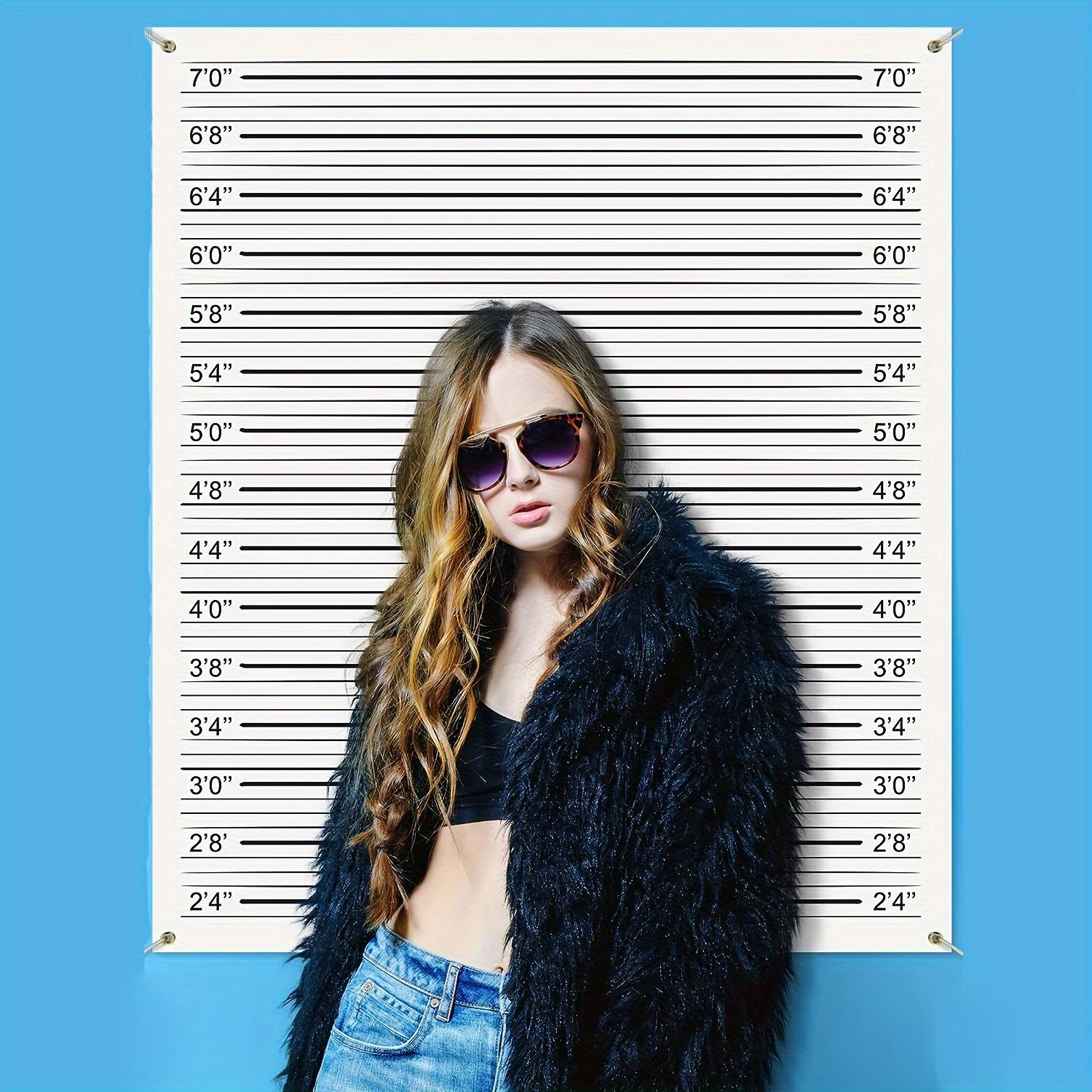 1PC 59.1x39.4in Suspect Photo Background - Police Lineup Height Chart Props for Girls Night Out & Photo Booth Decor
1PC 59.1x39.4in Suspect Photo Background - Police Lineup Height Chart Props for Girls Night Out & Photo Booth Decor