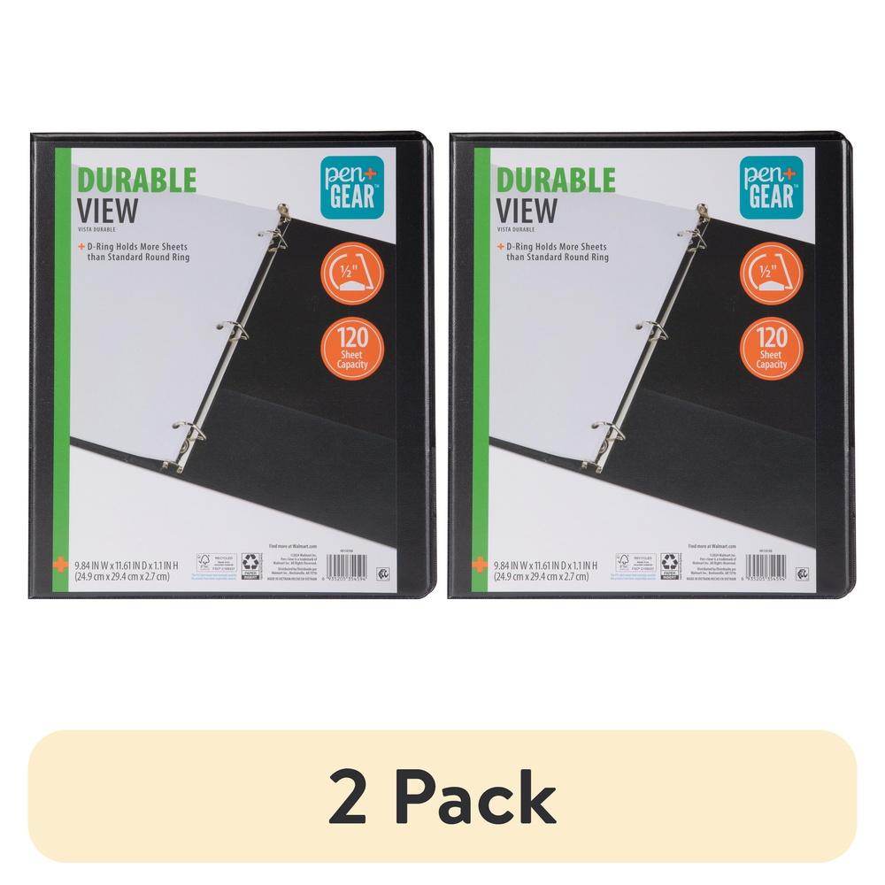 Durable View Binder 2 Pack 1/2 Inch D Ring 120 Sheet Capacity with Pockets Ideal School Work Home Organizing United States
Durable View Binder 2 Pack 1/2 Inch D Ring 120 Sheet Capacity with Pockets Ideal School Work Home Organizing United States