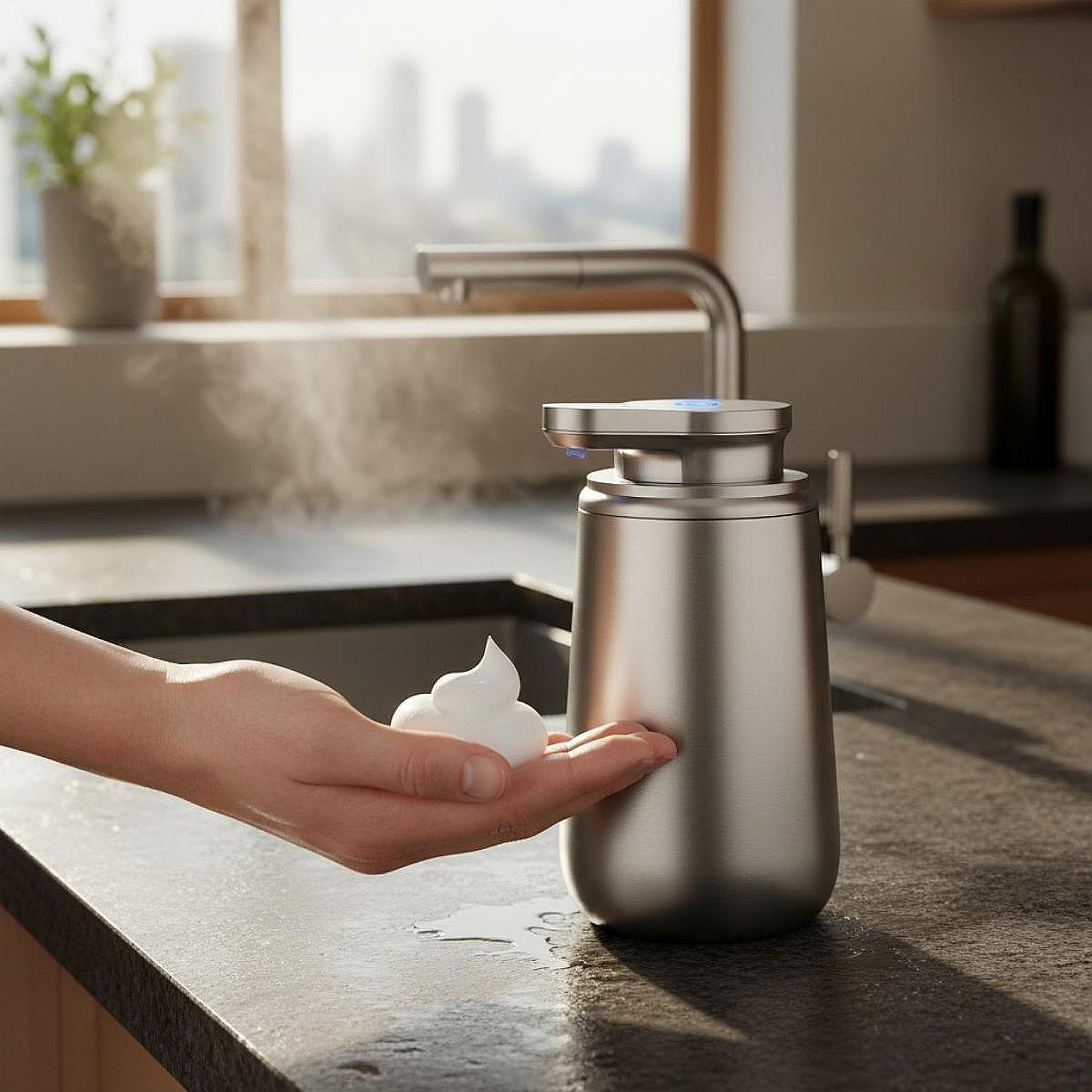 Adjustable, Practical And Automatic Soap Dispenser Made of Stainless Steel, USB , Ideal for Home, Foam
Adjustable, Practical And Automatic Soap Dispenser Made of Stainless Steel, USB , Ideal for Home, Foam
