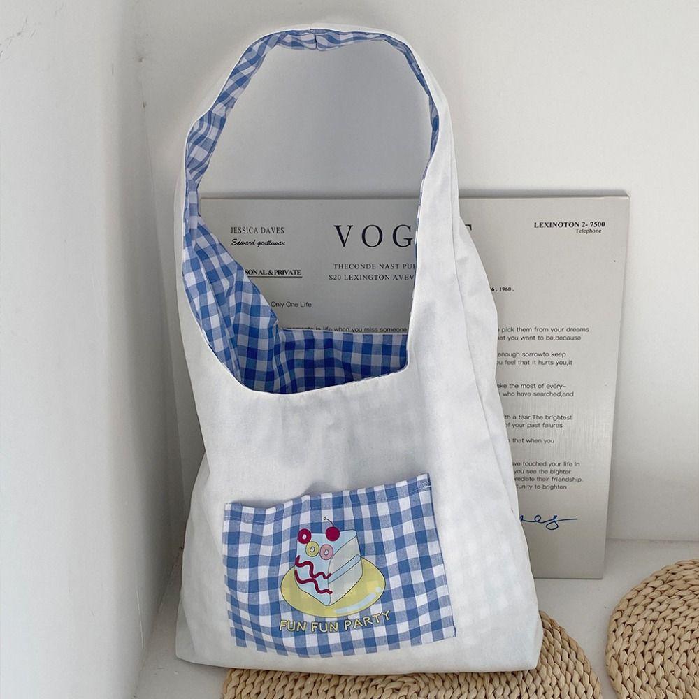 Cloth Lattice Shoulder Bag Japanese Style Canvas Tote Bag Double Sided Plaid Vest Bag Outdoor червоний
Cloth Lattice Shoulder Bag Japanese Style Canvas Tote Bag Double Sided Plaid Vest Bag Outdoor червоний