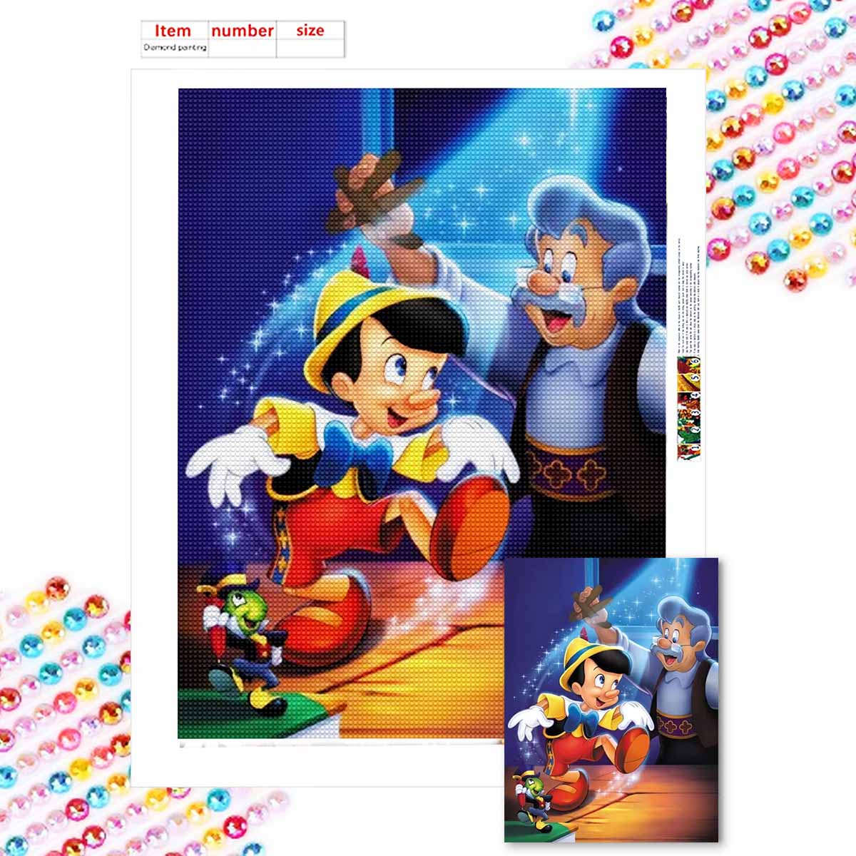 DIY Diamond Painting Pinocchio and His Grandfather Cross Stitch Kit Mosaic Art Diamond Painting Full Circle Diamond Home Decoration Round 20x30cm
DIY Diamond Painting Pinocchio and His Grandfather Cross Stitch Kit Mosaic Art Diamond Painting Full Circle Diamond Home Decoration Round 20x30cm