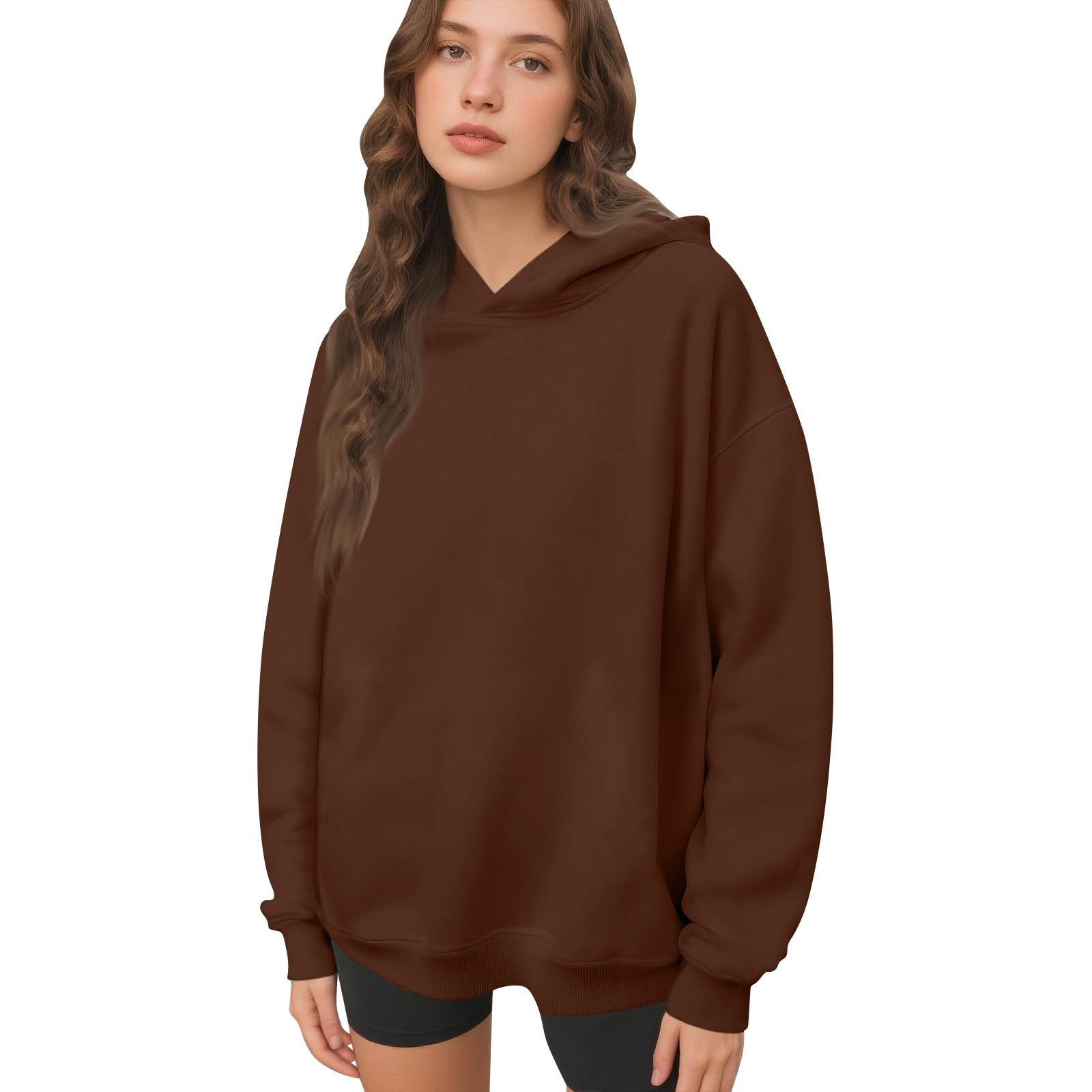 Womens Hooded Sweatshirts Casual Comfy Tops Fall Fashion Outfits M кавовий
Womens Hooded Sweatshirts Casual Comfy Tops Fall Fashion Outfits M кавовий