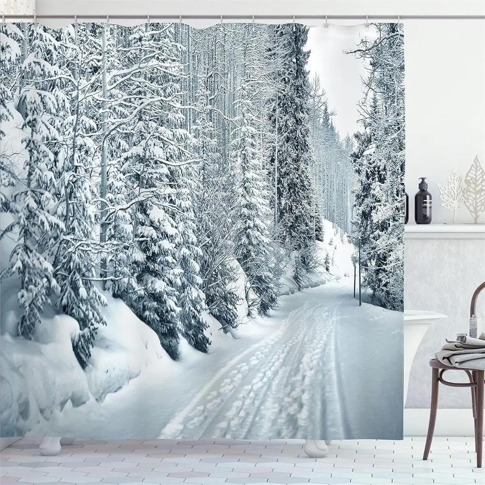 Winter Shower Curtain Forest Birch Trees Cedar Snow Scene Nature Landscape Wall Hanging Cloth Bathroom Curtains Decor With Hooks W60H190(CM)-1 Pcs
Winter Shower Curtain Forest Birch Trees Cedar Snow Scene Nature Landscape Wall Hanging Cloth Bathroom Curtains Decor With Hooks W60H190(CM)-1 Pcs