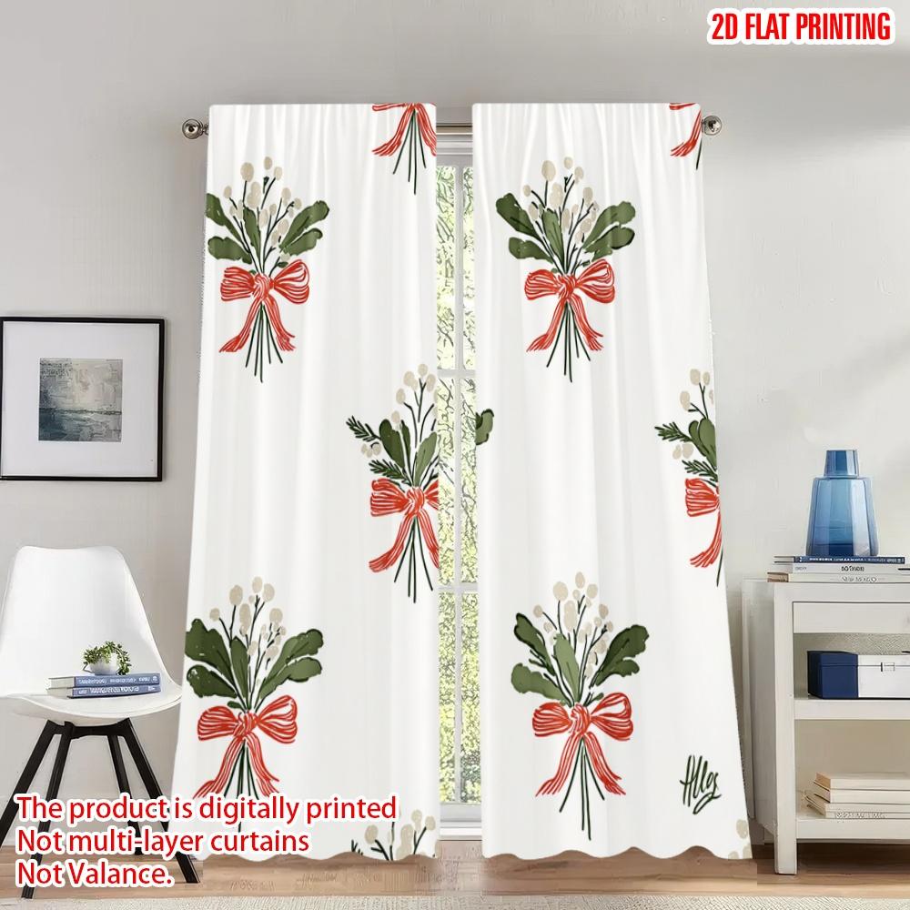 Set Of 2 Flat Printing Christmas Party Curtains Mistletoe Bows Digital Printed Polyester Drapes Holiday Decorations Curtain W100*H70(CM)-Rod Pocket&2PCS
Set Of 2 Flat Printing Christmas Party Curtains Mistletoe Bows Digital Printed Polyester Drapes Holiday Decorations Curtain W100*H70(CM)-Rod Pocket&2PCS
