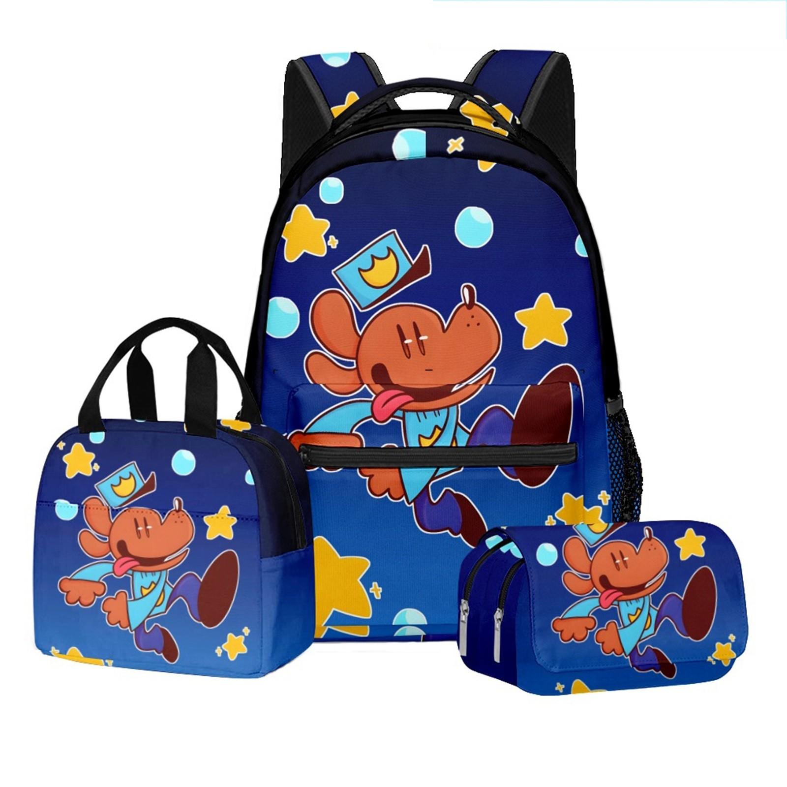 Рюкзак с принтом по мотивам фильма, школьный рюкзак для студенческого кампуса с плюшевым помпоном One Size