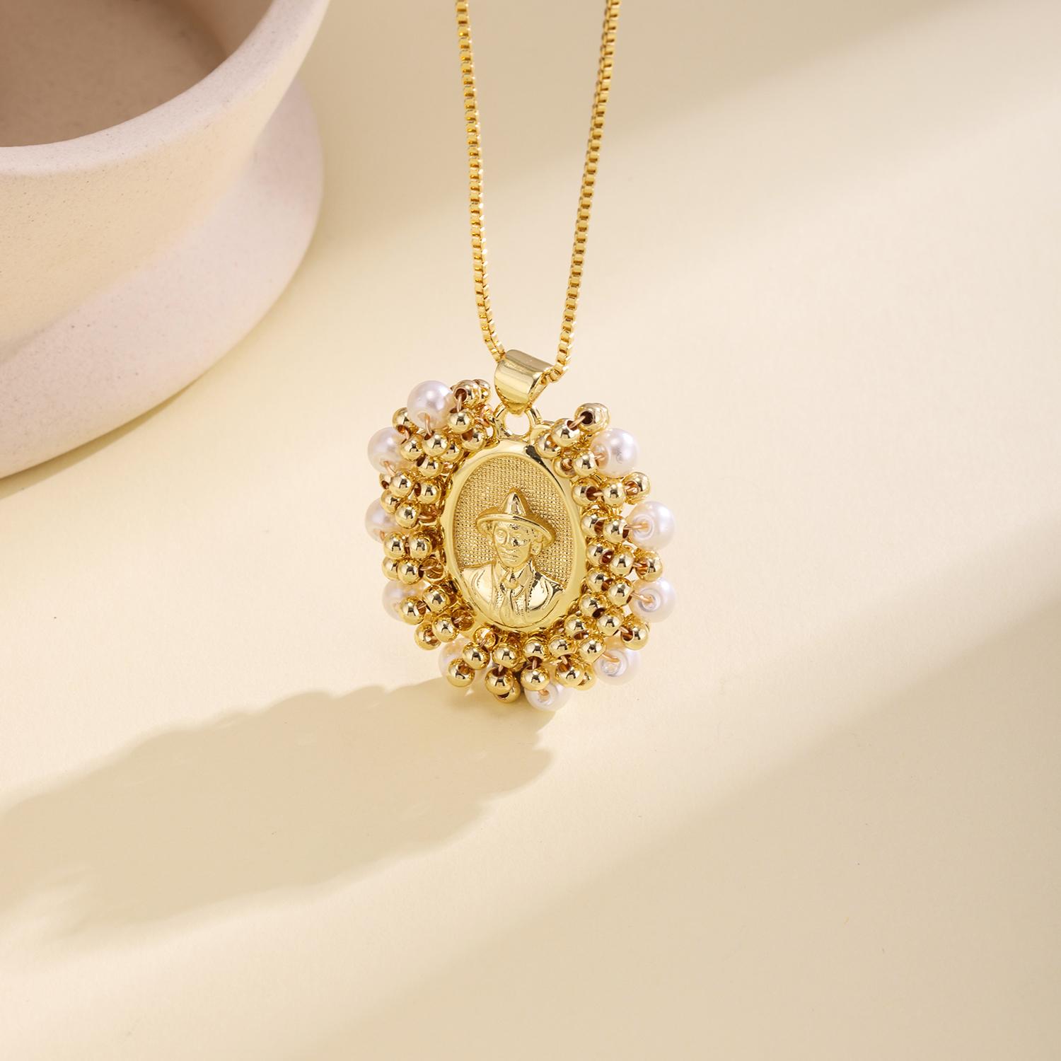 Nidin Trendy Religious Charm Pendant Necklace With Pearl Beads Sacred Heart/Cross/St. Benedict Medal Christian Jewelry For Women
Nidin Trendy Religious Charm Pendant Necklace With Pearl Beads Sacred Heart/Cross/St. Benedict Medal Christian Jewelry For Women