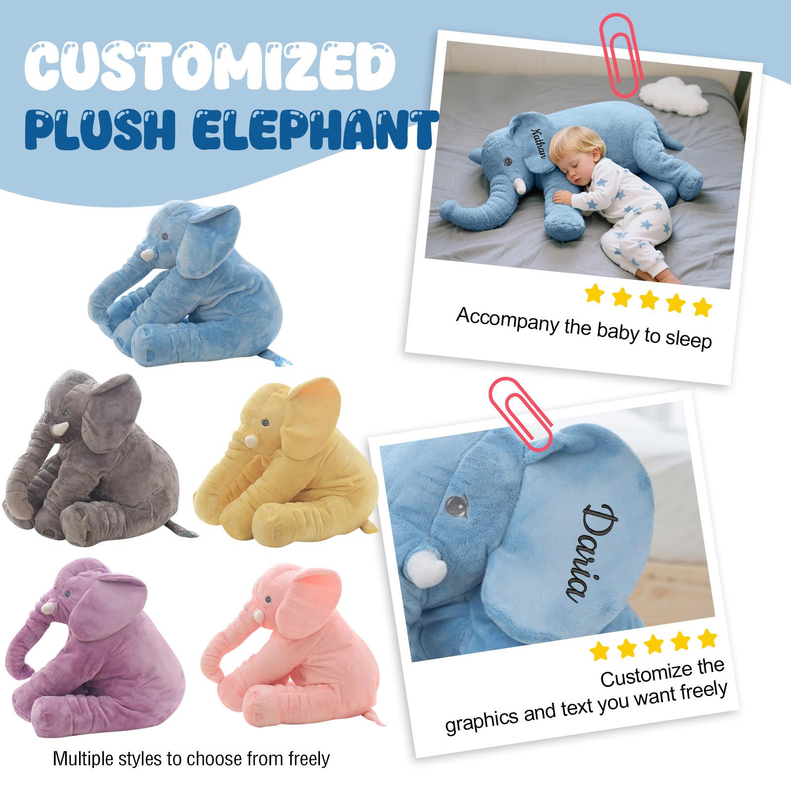 Personalized Name Plush Elephant Stuffed Animal Toy 40cm Soft Fabric Elephant Doll for Kids Toddlers Nursery Room Decoration One Size
Personalized Name Plush Elephant Stuffed Animal Toy 40cm Soft Fabric Elephant Doll for Kids Toddlers Nursery Room Decoration One Size