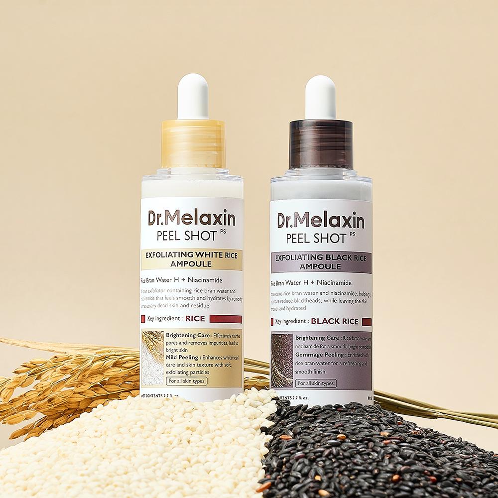 Dr.Melaxin Peel Shot Gommage Ampoule Rice Exfoliating Brightening Serum 80ml (White Rice / Black Rice)
Dr.Melaxin Peel Shot Gommage Ampoule Rice Exfoliating Brightening Serum 80ml (White Rice / Black Rice)