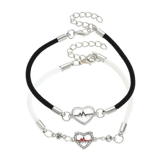 2Pcs/Set Couple Bracelet Heart Electrocardiogram Design Adjustable Length Braided Bracelet Jewelry Gift Sets
2Pcs/Set Couple Bracelet Heart Electrocardiogram Design Adjustable Length Braided Bracelet Jewelry Gift Sets