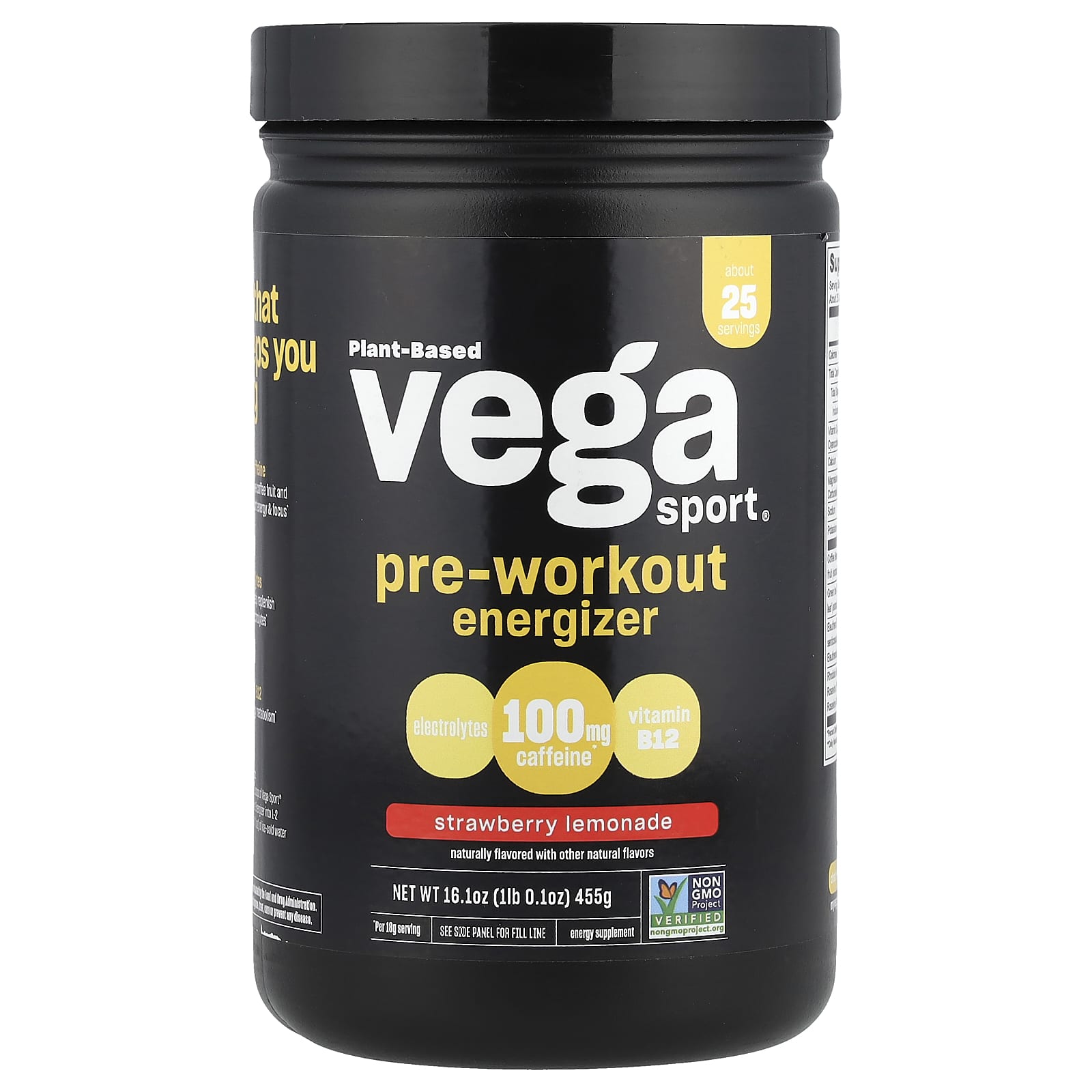 Vega, Plant-Based Sport®, Pre-Workout Supplement, Strawberry Lemonade Flavor, 16.1 oz (455 g)
Vega, Plant-Based Sport®, Pre-Workout Supplement, Strawberry Lemonade Flavor, 16.1 oz (455 g)