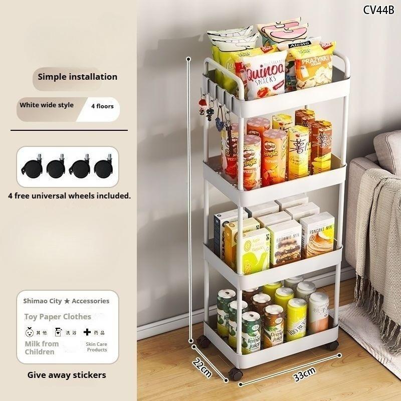 Многоярусная мобильная стойка для хранения для ванной, кухни или спальни - напольная тележка-полка L белый
Многоярусная мобильная стойка для хранения для ванной, кухни или спальни - напольная тележка-полка L белый