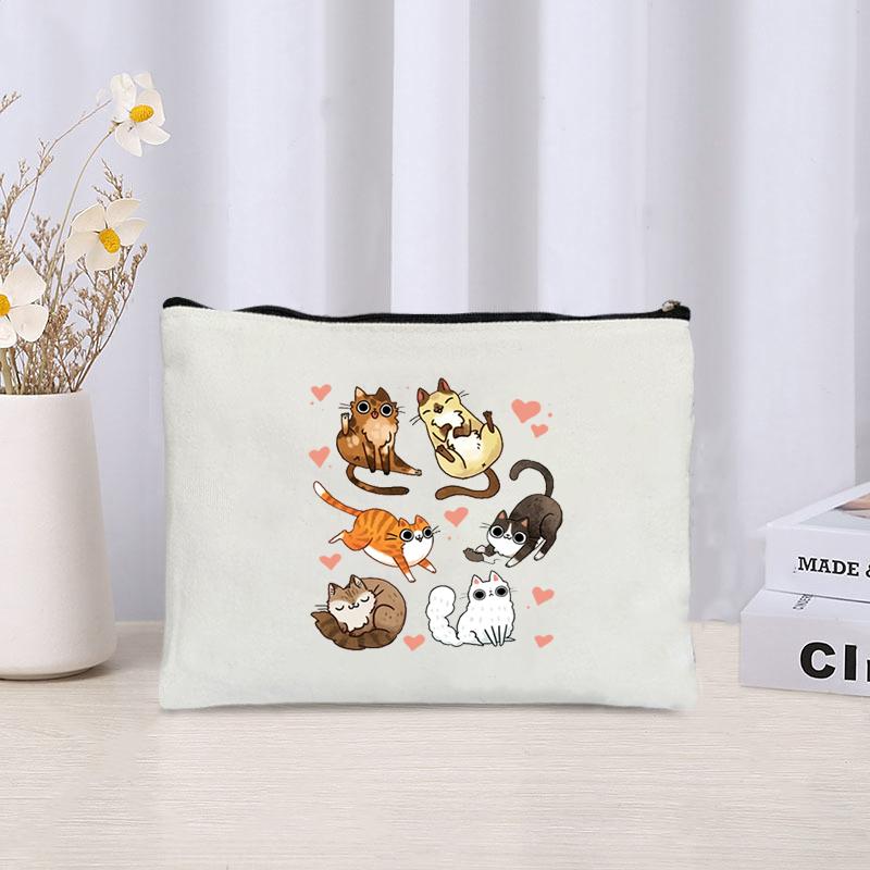 Women Canvas Cosmetic Bag Organizer Funny Cats Print Women Zipper Sundries Storage Makeup Bags Pouch Office Supplies Pencil Case
Women Canvas Cosmetic Bag Organizer Funny Cats Print Women Zipper Sundries Storage Makeup Bags Pouch Office Supplies Pencil Case