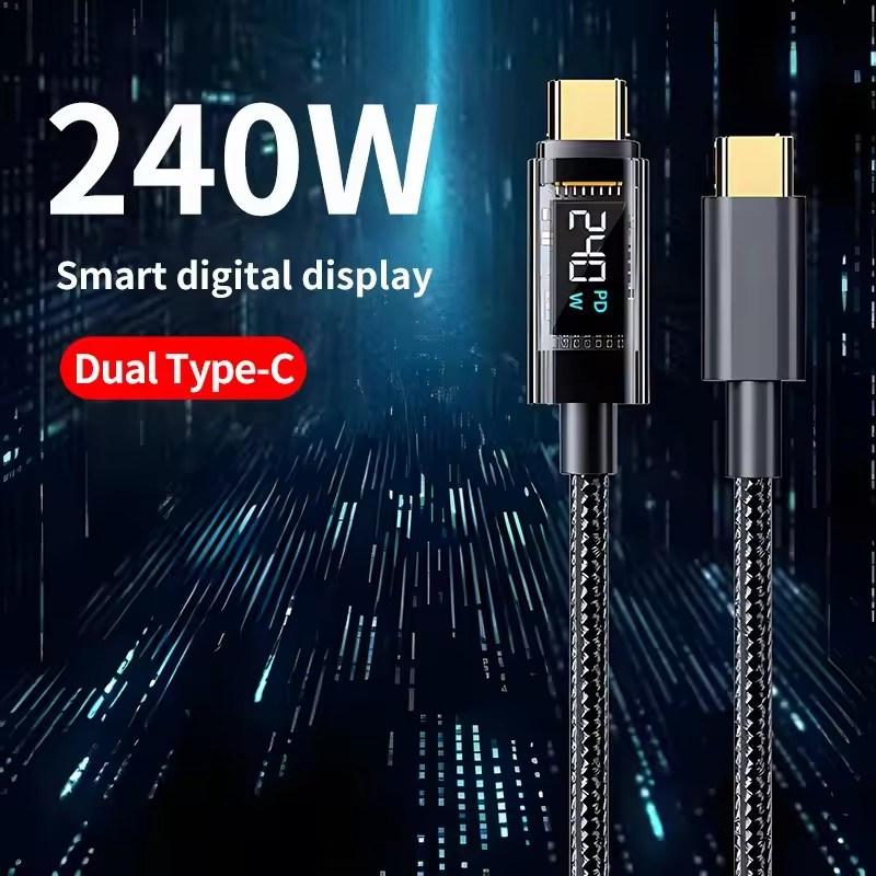Кабель USB Type-C - USB Type-C для быстрой зарядки PD 240 Вт, 100 Вт, с цифровым дисплеем, для Xiaomi, HUAWEI, Macbook, iPad 1.2M
Кабель USB Type-C - USB Type-C для быстрой зарядки PD 240 Вт, 100 Вт, с цифровым дисплеем, для Xiaomi, HUAWEI, Macbook, iPad 1.2M