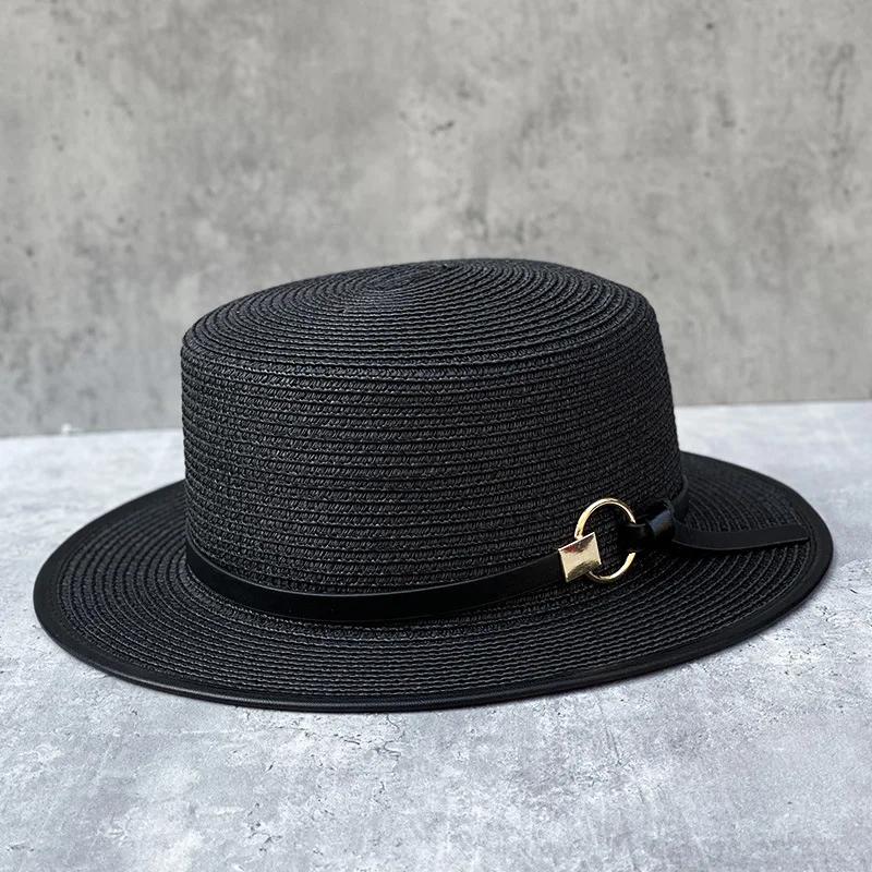 New Retro Summer Sun Hats France Straw Hat Visor Temperament Flat Panama Hats Women s Sea Beach Vacation Leisure Sunscreen Hat 56-58CM чорний
New Retro Summer Sun Hats France Straw Hat Visor Temperament Flat Panama Hats Women s Sea Beach Vacation Leisure Sunscreen Hat 56-58CM чорний