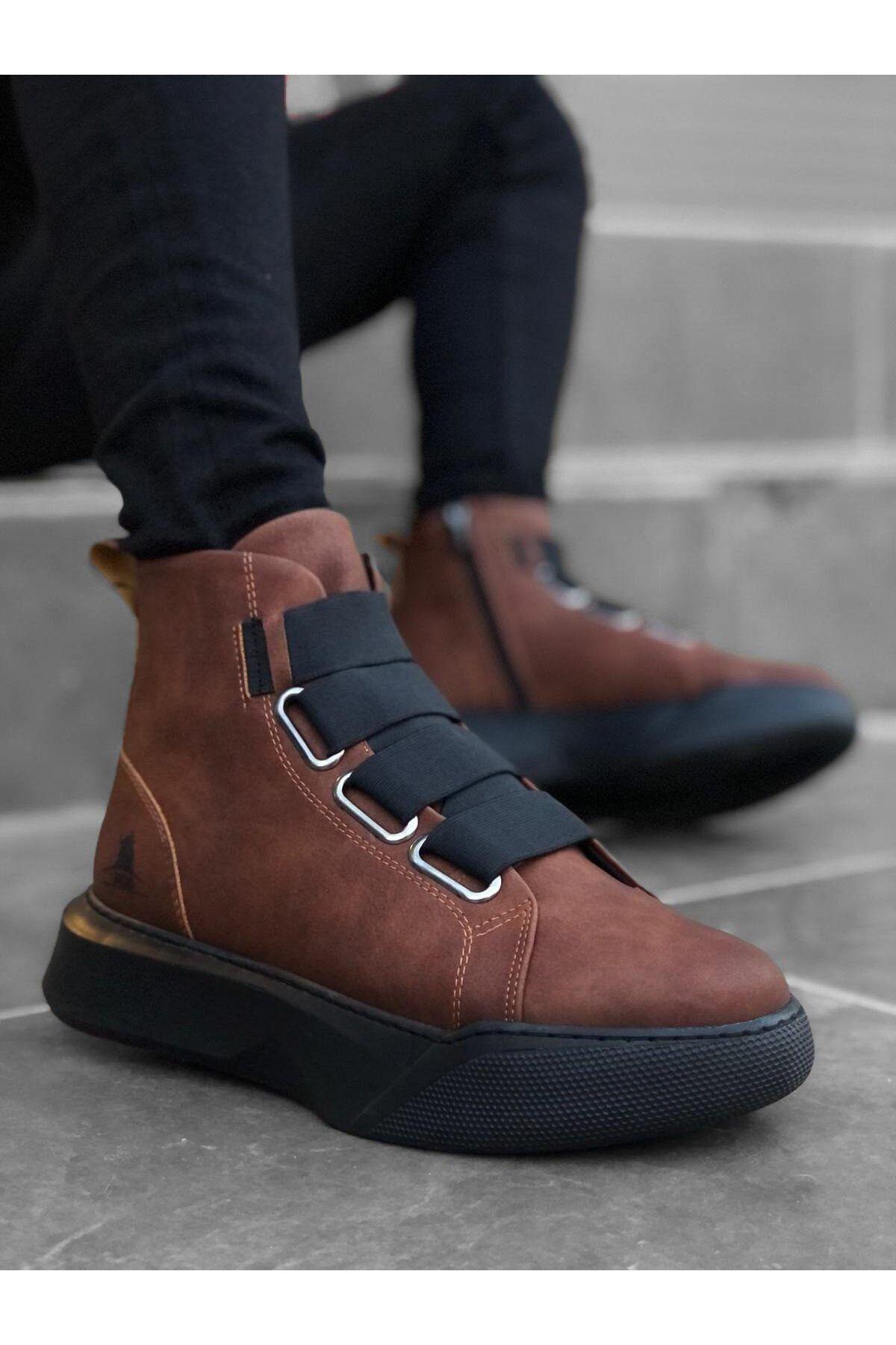 Men s Fashion Textile Flat Heeled Bootie Clz Banded High Sole Brown Sports Boots Shoes
Men s Fashion Textile Flat Heeled Bootie Clz Banded High Sole Brown Sports Boots Shoes