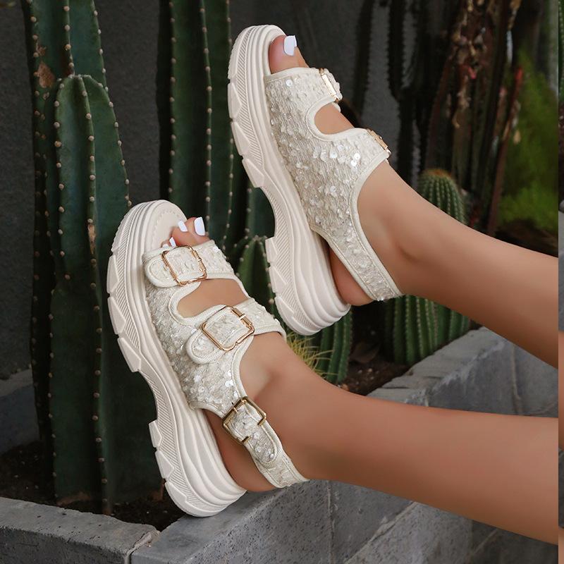 Fashion sequined platform sandals women s summer wear 2025 new high-end sandals casual beach sandals 36
Fashion sequined platform sandals women s summer wear 2025 new high-end sandals casual beach sandals 36