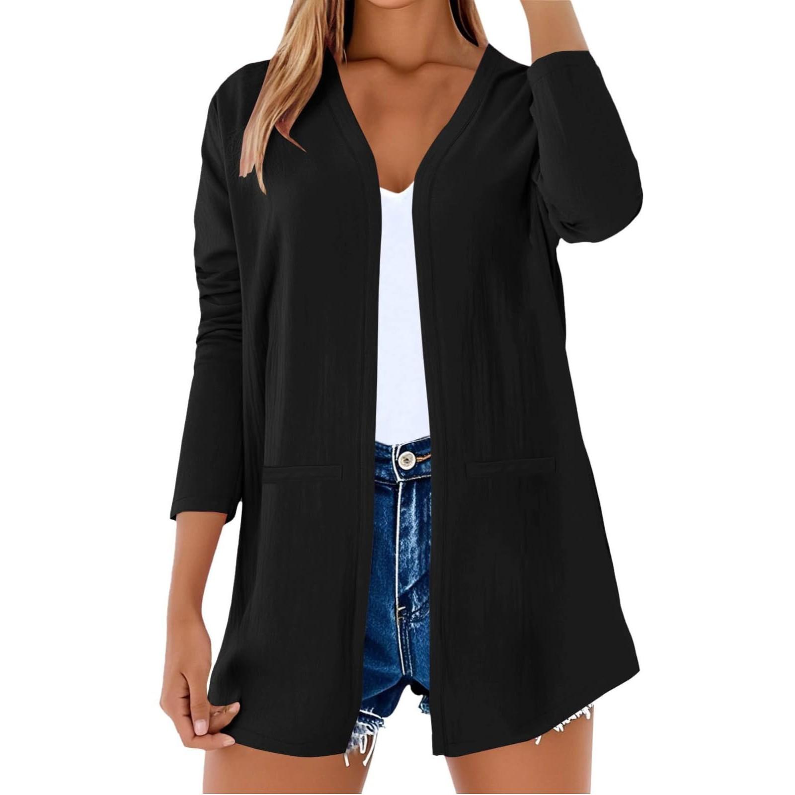 Lightweight Cardigans For Women Summer Long Sleeve V Neck Open Front Linen Shirts Casual Blouses With Pockets XL чорний
Lightweight Cardigans For Women Summer Long Sleeve V Neck Open Front Linen Shirts Casual Blouses With Pockets XL чорний