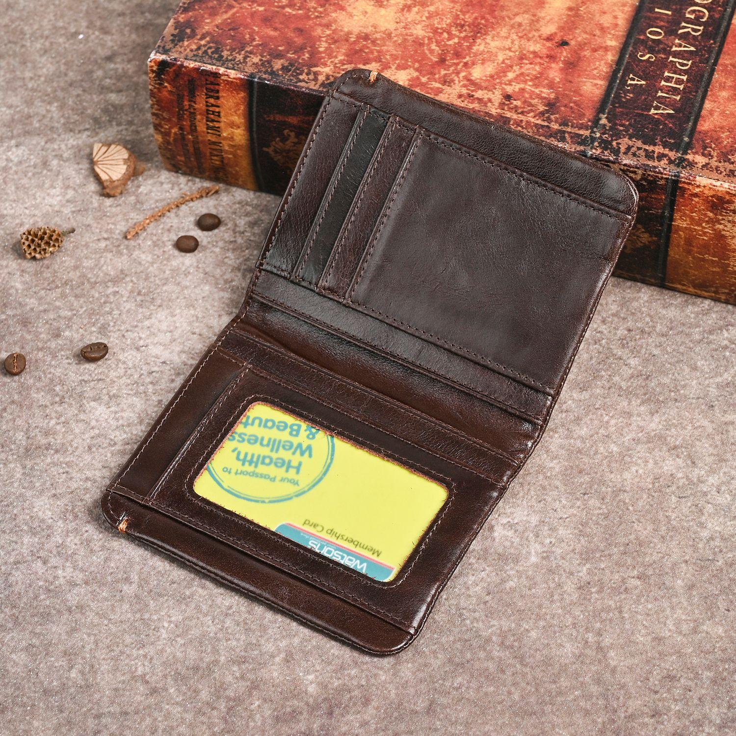 Soft Genuine Leather Wallet for Men Vertical Short Bifold Purse Handmade Top Layer Cowhide ID Card Holder Slim Money Clip кавовий
Soft Genuine Leather Wallet for Men Vertical Short Bifold Purse Handmade Top Layer Cowhide ID Card Holder Slim Money Clip кавовий