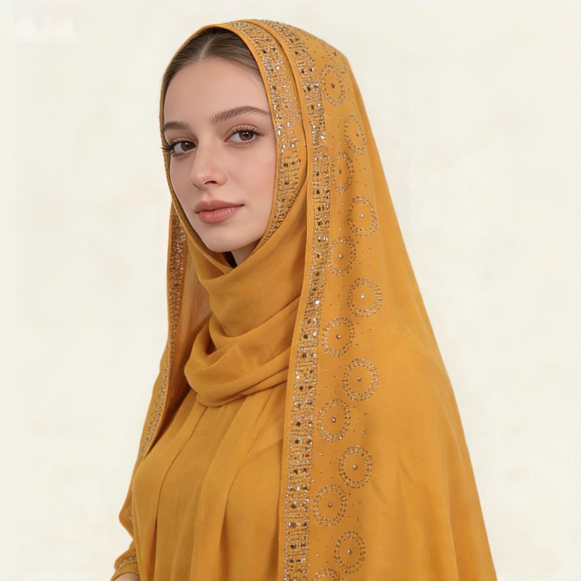 Solid Color Plain Scarf with Decorative Embroidery and Beaded Border Lightweight Long Wrap for Women Versatile Headscarf and Shawl One Size
Solid Color Plain Scarf with Decorative Embroidery and Beaded Border Lightweight Long Wrap for Women Versatile Headscarf and Shawl One Size