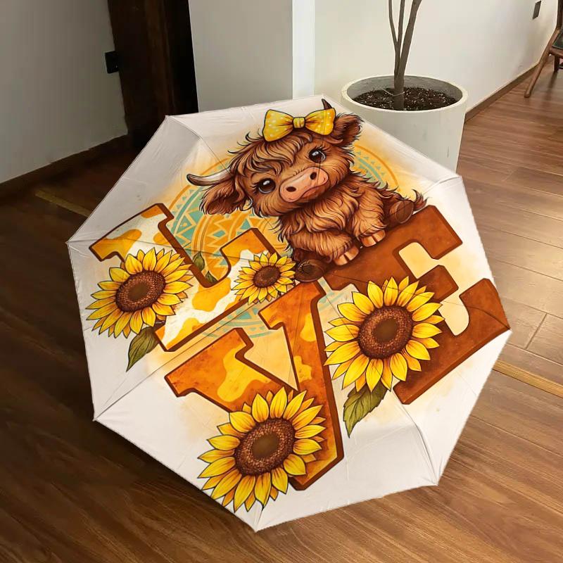 Love & Sunflowers: Cute Cow with Bow, Floral Design, Automatic Opening Umbrella, Foldable 3 Sections, 8-Bone Iron Frame, Outdoor, Perfect Gi
Love & Sunflowers: Cute Cow with Bow, Floral Design, Automatic Opening Umbrella, Foldable 3 Sections, 8-Bone Iron Frame, Outdoor, Perfect Gi