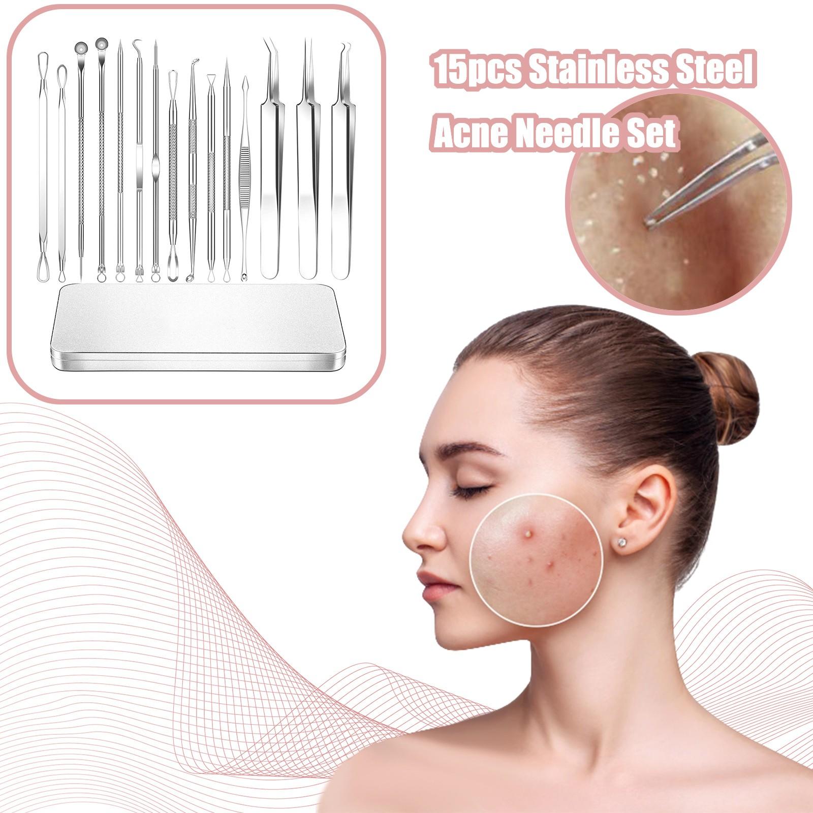 15pcs Stainless Steel Acne Needle Set Cell Clamp Blackhead Removal Tweezers Acne Clamp Beauty Salon Acne Needle Tool One Size
15pcs Stainless Steel Acne Needle Set Cell Clamp Blackhead Removal Tweezers Acne Clamp Beauty Salon Acne Needle Tool One Size