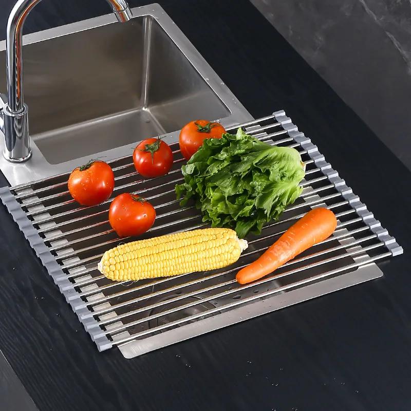 15 Tube Fruit Holder Sink Roller Foldable Kitchen Dish Drying Rack Stainless Steel Bowl Organizer Basket Racks Home Accessories світло-сірого кольору
15 Tube Fruit Holder Sink Roller Foldable Kitchen Dish Drying Rack Stainless Steel Bowl Organizer Basket Racks Home Accessories світло-сірого кольору
