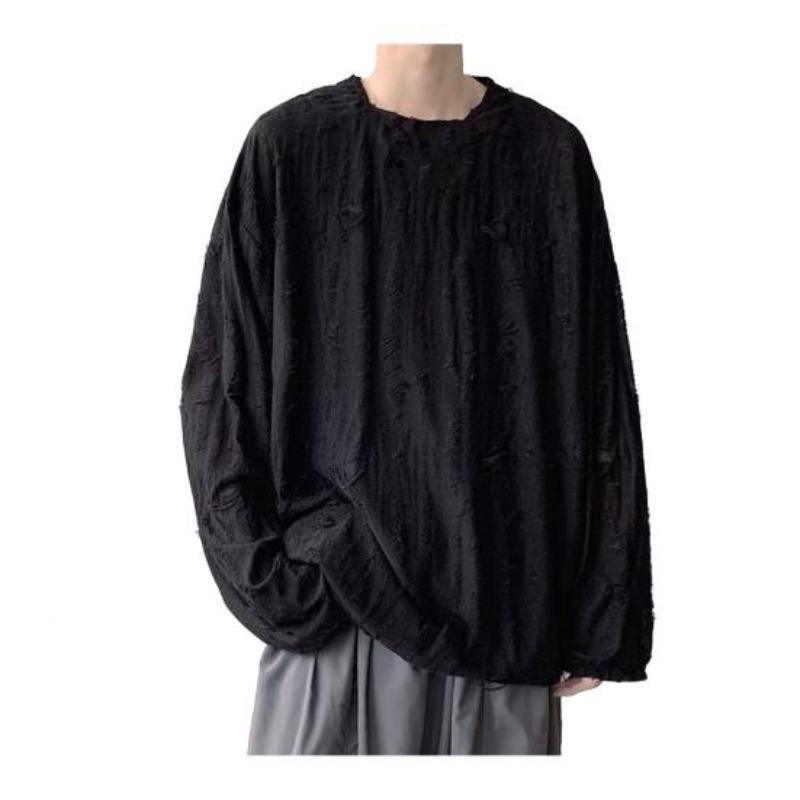 Yousheng Men T-shirt Round Neck Long Sleeve Ripped Holes Solid Color Jumper Tops Street Style Base Layer Tops Streetwear 2XL чорний
Yousheng Men T-shirt Round Neck Long Sleeve Ripped Holes Solid Color Jumper Tops Street Style Base Layer Tops Streetwear 2XL чорний