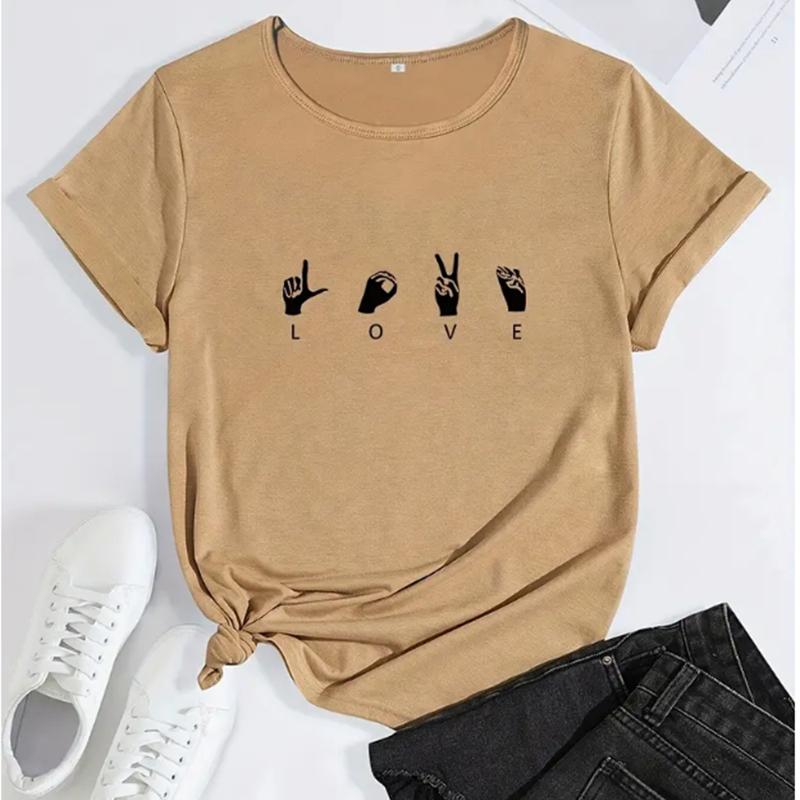 Модная женская футболка с принтом «Любовь и жесты», забавная повседневная футболка с круглым вырезом и короткими рукавами, летняя женская футболка 8XL коричневый
Модная женская футболка с принтом «Любовь и жесты», забавная повседневная футболка с круглым вырезом и короткими рукавами, летняя женская футболка 8XL коричневый