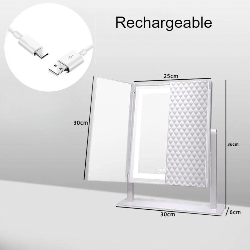 Folding Mirror Aesthetic Led Mirrors Luxury Decorative Makeup Mirror Elegant Tabletop Mirrors with Light Bedroom Decoration
Folding Mirror Aesthetic Led Mirrors Luxury Decorative Makeup Mirror Elegant Tabletop Mirrors with Light Bedroom Decoration
