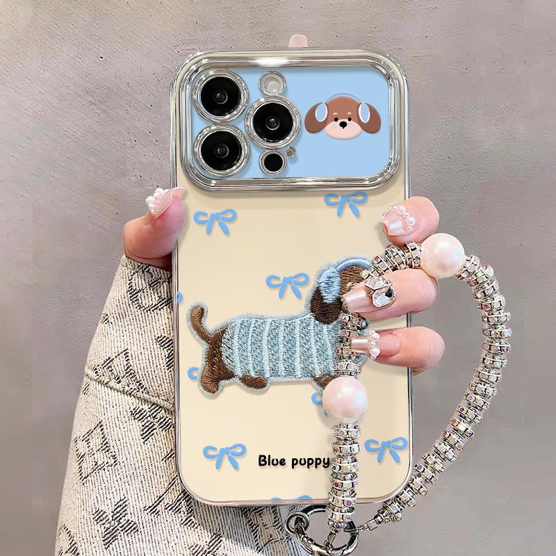 Embroidered Blue Puppy Phone Case with Charm, Cute Bow Print Plating Cover for iPhone iPhone XS Max
Embroidered Blue Puppy Phone Case with Charm, Cute Bow Print Plating Cover for iPhone iPhone XS Max