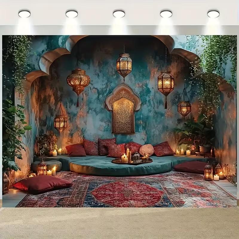 2D Moroccan Oasis Backdrop Boho Themed Party Photography Background Cloth 47.2x31.5inch/120*80cm
2D Moroccan Oasis Backdrop Boho Themed Party Photography Background Cloth 47.2x31.5inch/120*80cm