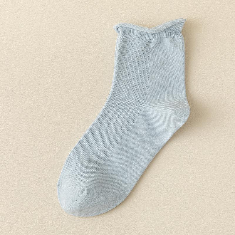 Female Spring and Autumn Solid Color Curled Loose Mouth Mesh College Wind Yuezi Tube Cotton Socks 1 pair синий
Female Spring and Autumn Solid Color Curled Loose Mouth Mesh College Wind Yuezi Tube Cotton Socks 1 pair синий