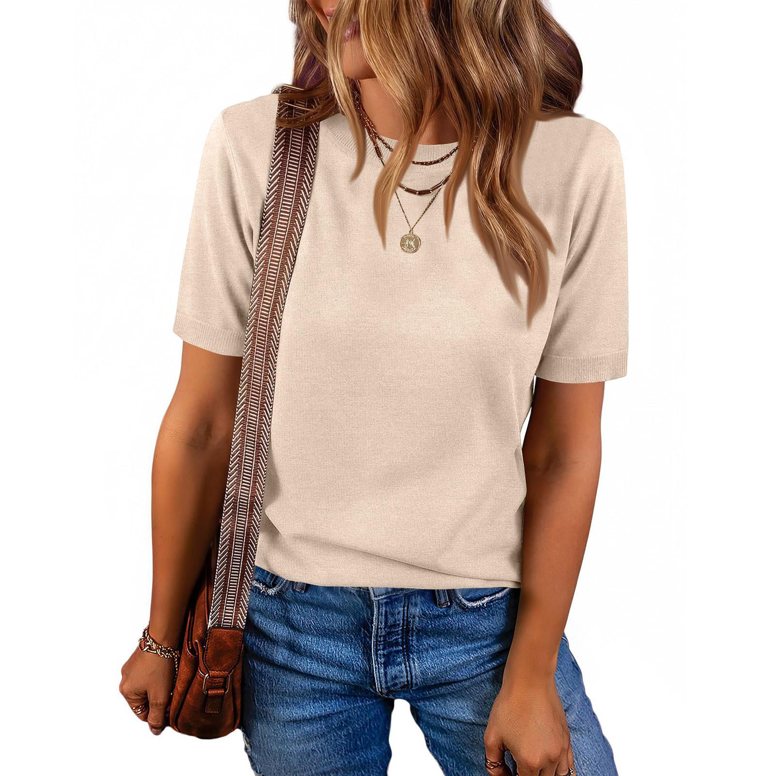 Women Pullover Sweater Wool Blend Short Sleeve Crew Neck Casual Lightweight Knitwear for Everyday Wear L
Women Pullover Sweater Wool Blend Short Sleeve Crew Neck Casual Lightweight Knitwear for Everyday Wear L